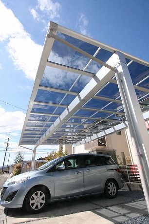 愛知県カーポート工事施工例 YKK エフルージュ3台用