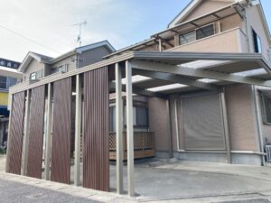 愛知県角地カーポート施工例